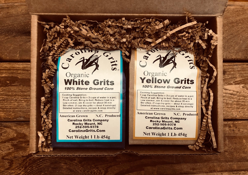 Gift Box! - Organic Grits Split Pack (1 White + 1 Yellow)