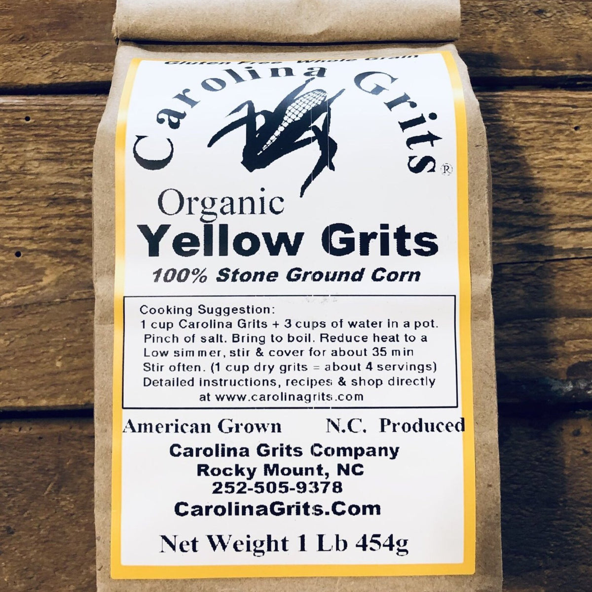 Yellow Grits organic (16oz) Carolina Grits Company